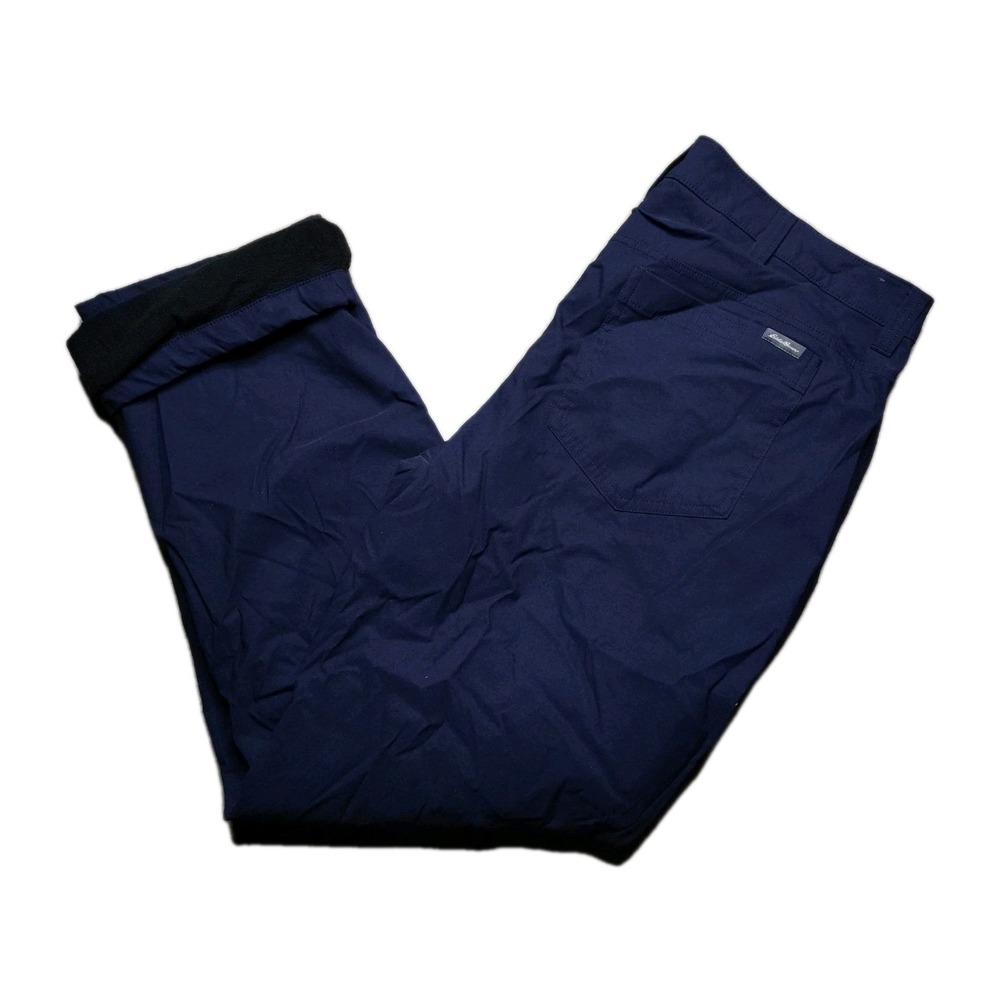 Eddie Bauer Pants Mens 38x30 Blue Tech Fleece Lined Tech Hiking Outdoor Winter